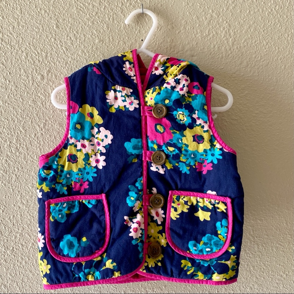 Osh Kosh Girls 24m Thick Floral Corduroy Vest